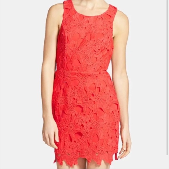 ASTR The Label Lace Coral Sleeveless Dress - Picture 15 of 15